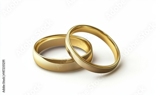 Wallpaper Mural Two golden wedding bands, intertwined, symbolize commitment and eternal love, a classic symbol of marriage. : Generative AI Torontodigital.ca