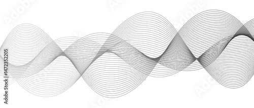 Abstract monochromatic wave pattern with smooth, flowing curves. Shades of grayscale, from light to dark, with subtle gradients. Modern minimalistic aesthetic  digital backgrounds