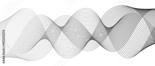 Abstract monochromatic wave pattern with smooth, flowing curves. Shades of grayscale, from light to dark, with subtle gradients. Modern minimalistic aesthetic  digital backgrounds