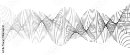 Abstract monochromatic wave pattern with smooth, flowing curves. Shades of grayscale, from light to dark, with subtle gradients. Modern minimalistic aesthetic  digital backgrounds