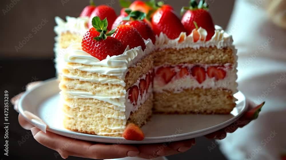 Delicious Strawberry Cake: A Creamy Delight Delicious Strawberry Cake: A Creamy Delight