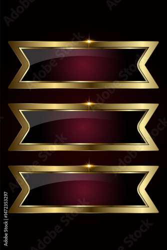 Group of red buttons with special sharp edges bring a contemporary edge, while the golden sheen adds timeless sophistication. and three dark red Button