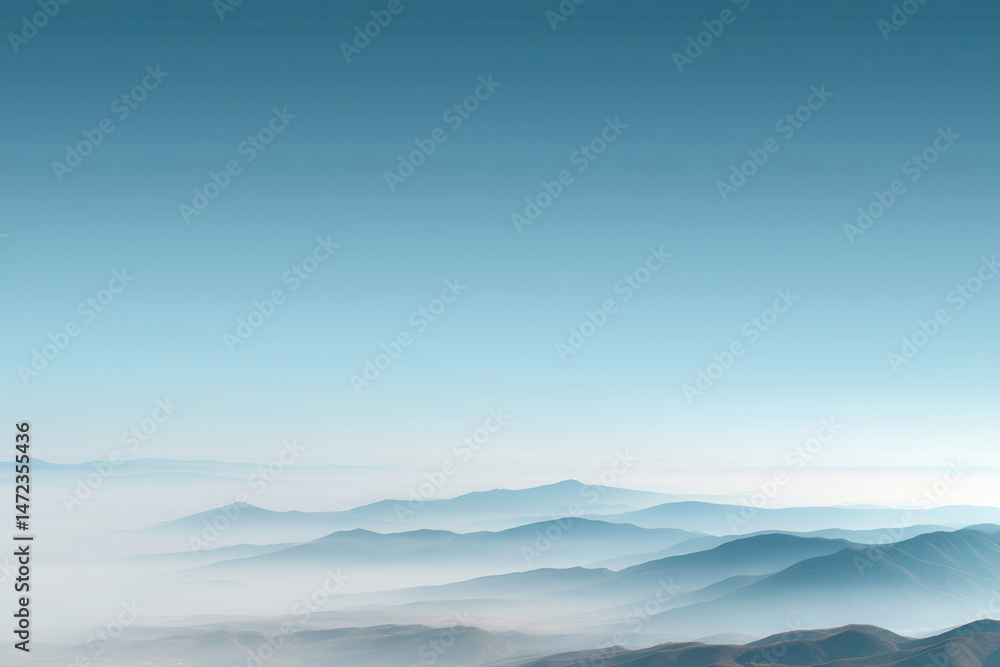 Fototapeta premium serene landscape depicting essence of dreams and ambitions with soft clouds and distant mountains