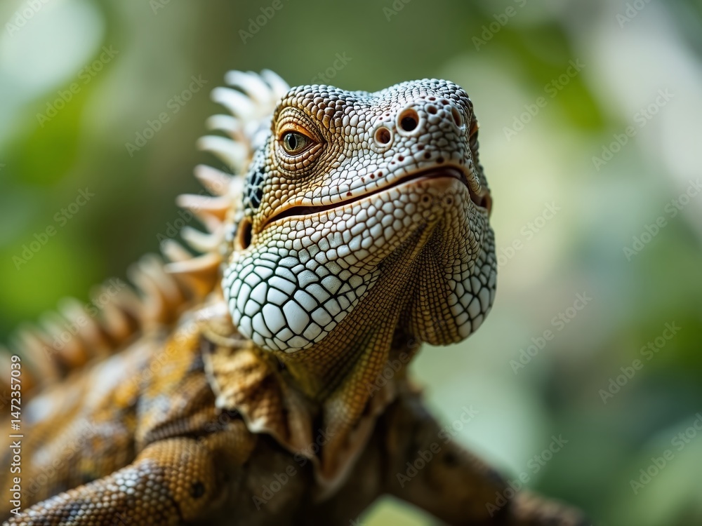 Naklejka premium Intriguing Cuban Iguana - Wildlife Detail Shot