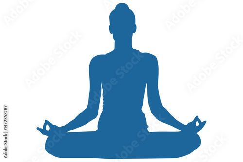 Yoga Meditation Silhouette, Yoga Poses Silhouette, Lotus pose Yoga silhouette  .  Yoga meditation black silhouette, meditation . eps 10  