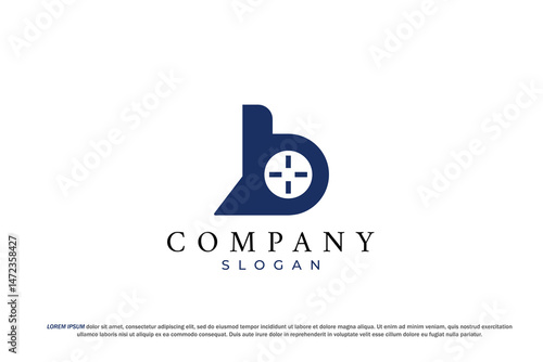 letter b target scope crosshair logo