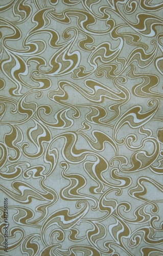 Decorative paper with art nouveau pattern. Early 1900. 