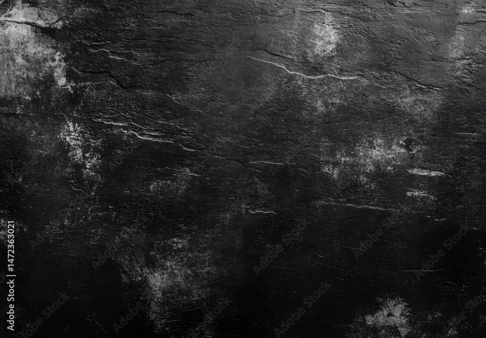 Fototapeta premium Dark, textured stone surface with subtle gray veining and distressed areas, ideal for backgrounds or overlays. Provides a moody, dramatic aesthetic. : Generative AI