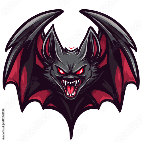 Fierce black bat logo designed for esports teams showcasing strength and competitiveness