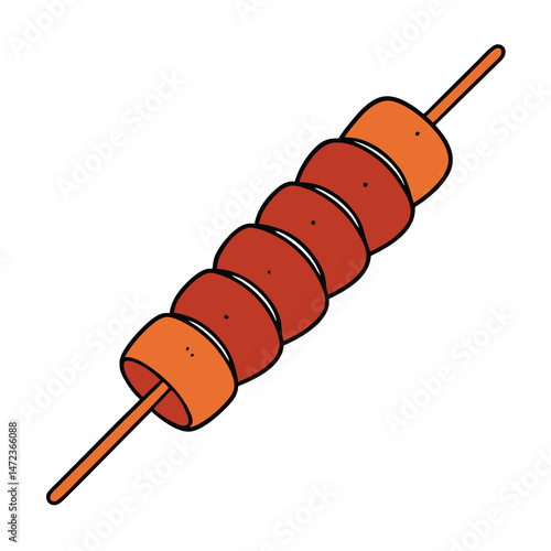 shish kebab isolated on white