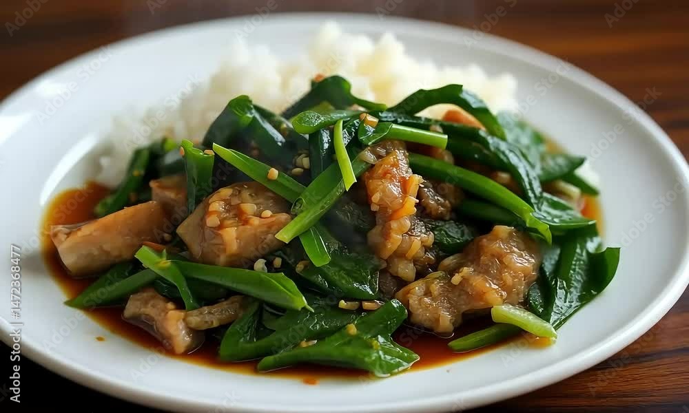 Prepared meal on a white plate with rice and colorful vegetables a close up view of a delicious and appetizing culinary dish Prepared meal on a white plate with rice and colorful vegetables a close up view of a delicious and appetizing culinary dish