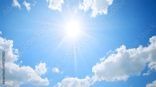 Bright Sunny Day Blue Sky Cloudscape Background Image