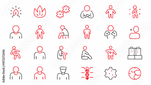 School and Education Pictograms and Icons Set for Learning Materials
