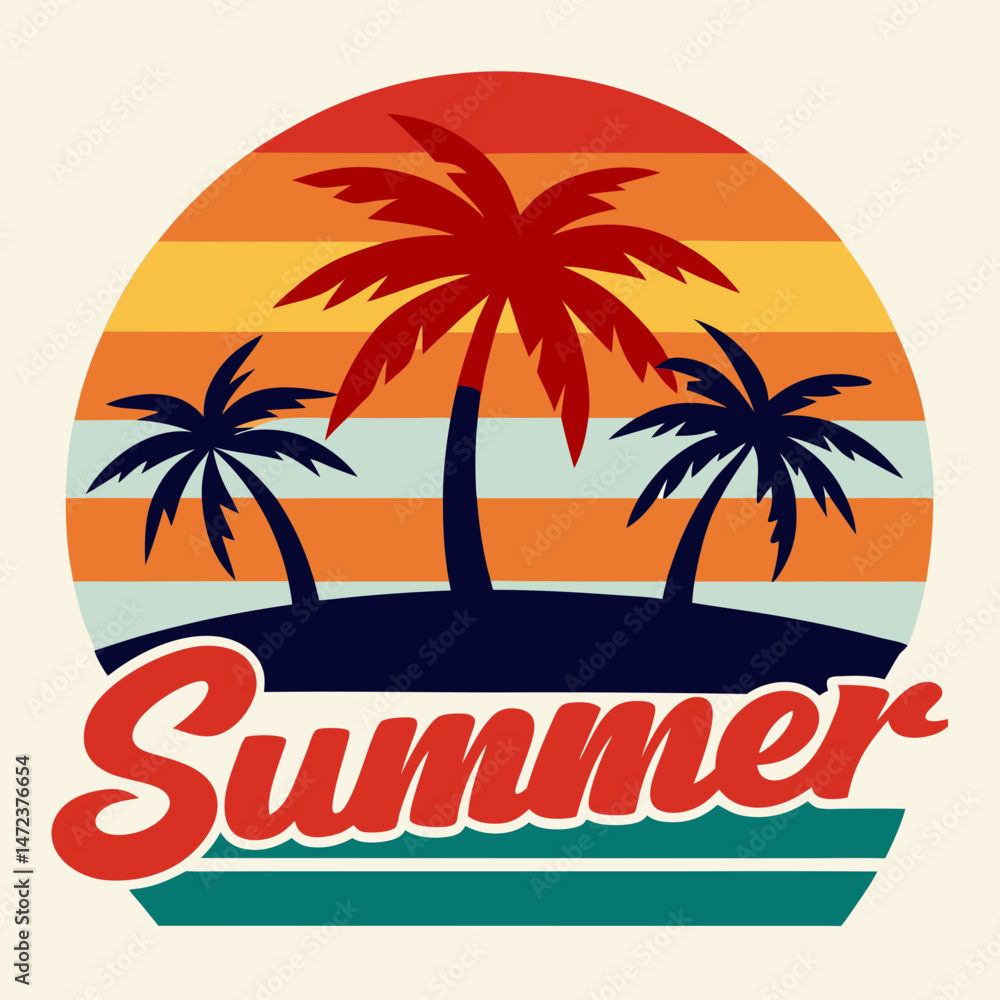Fototapeta premium Summer t shirt design vector template
