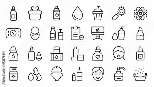 Black and Linear Sport Ball Icons Featuring Tennis Equipment