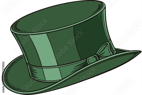 46 high quality, detailed, photorealistic image of a green felt top hat, top hat is freshly polished, shiny and dramatic lighting, glossy top hat, elegant, classy, premium quality materials, stunning 