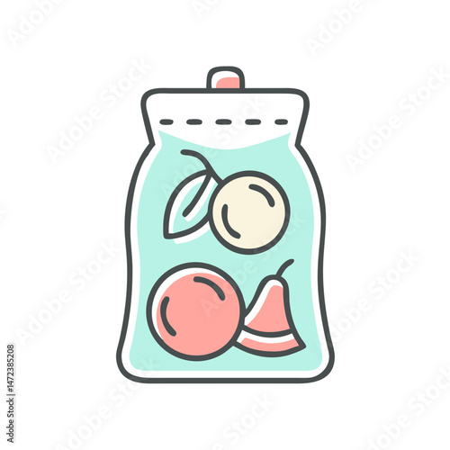 Fruit Pouch Icon Baby Food Snack Healthy Puree Transparent Background