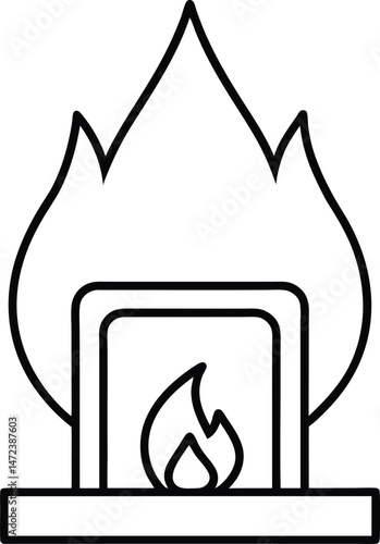 fireplace icon vector illustration