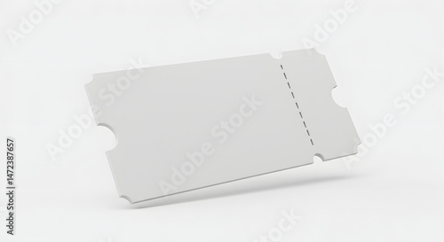 Blank White Event Ticket Mockup - Modern Design Template.