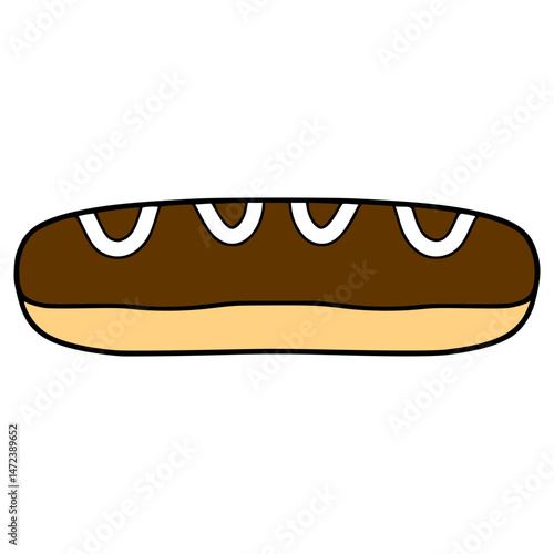 eclair illustration hand drawn isolated vector