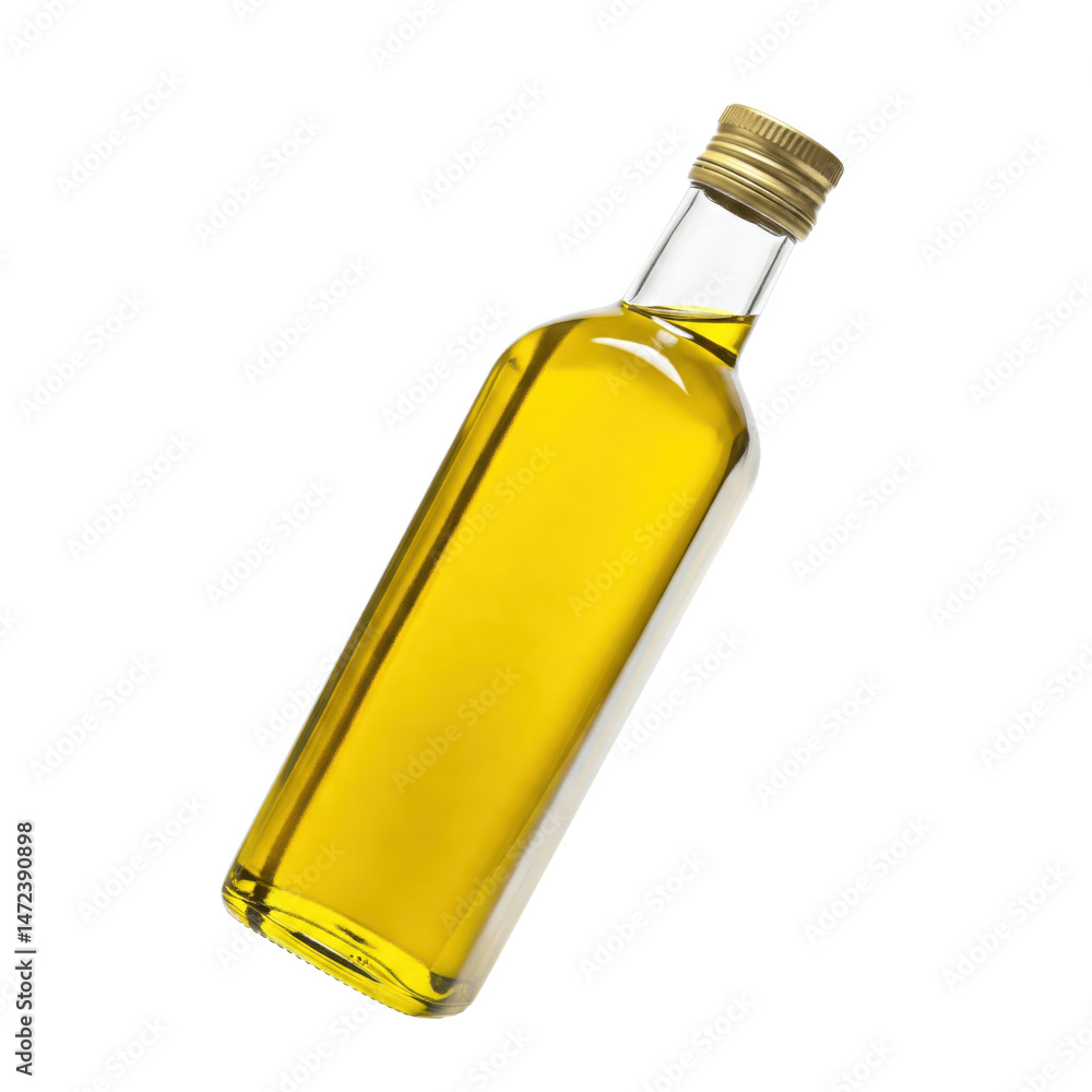 Fototapeta premium clear bottle of extra virgin olive oil
