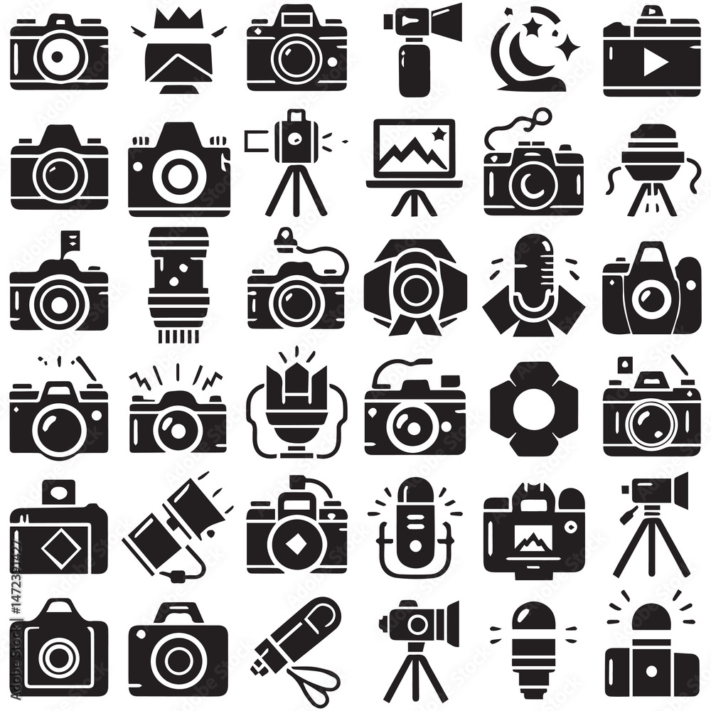 Black icons for photographers Black icons for photographers