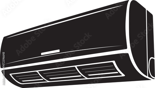 Air Conditioner Silhouette Vector – Minimal Climate Control Illustration