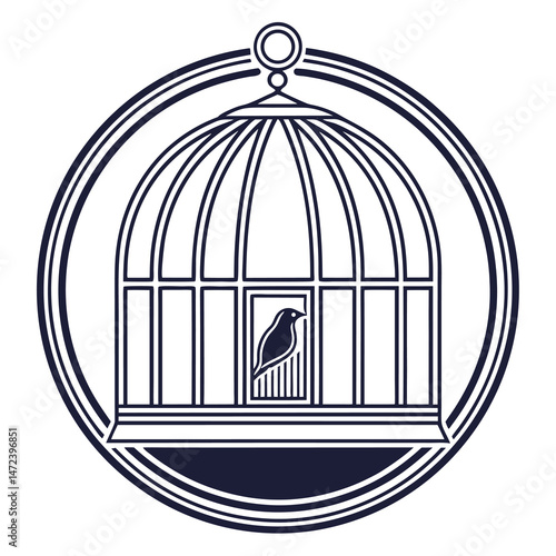 birdcage with a bird