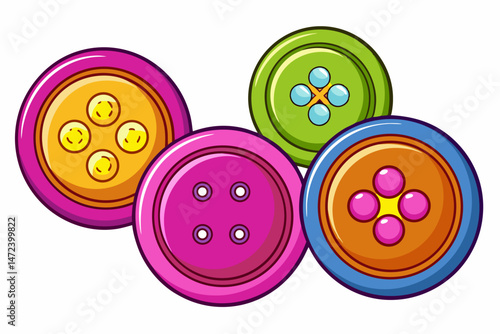 set of colorful clothing buttons