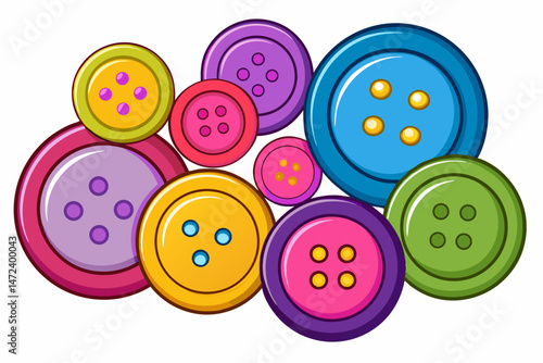 set of colorful clothing buttons
