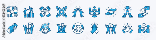 Foto Set of teamwork icon vector