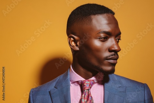 Profile of a man with short...