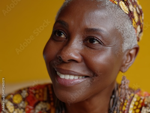 Smiling woman with short gr...