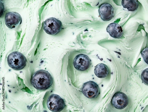Swirls of creamy mint green...