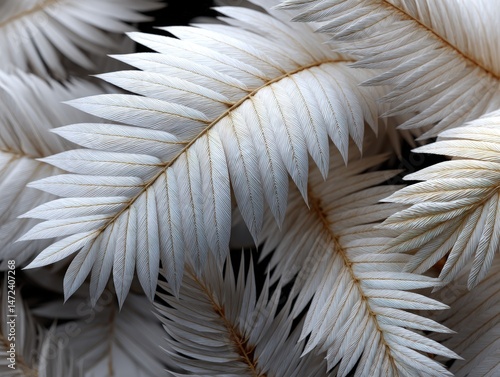 Delicate overlapping feathe...