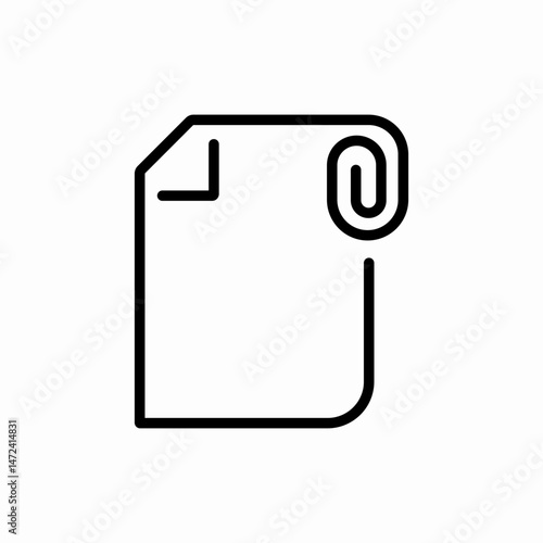Document attachment clip file paper icon vector sign