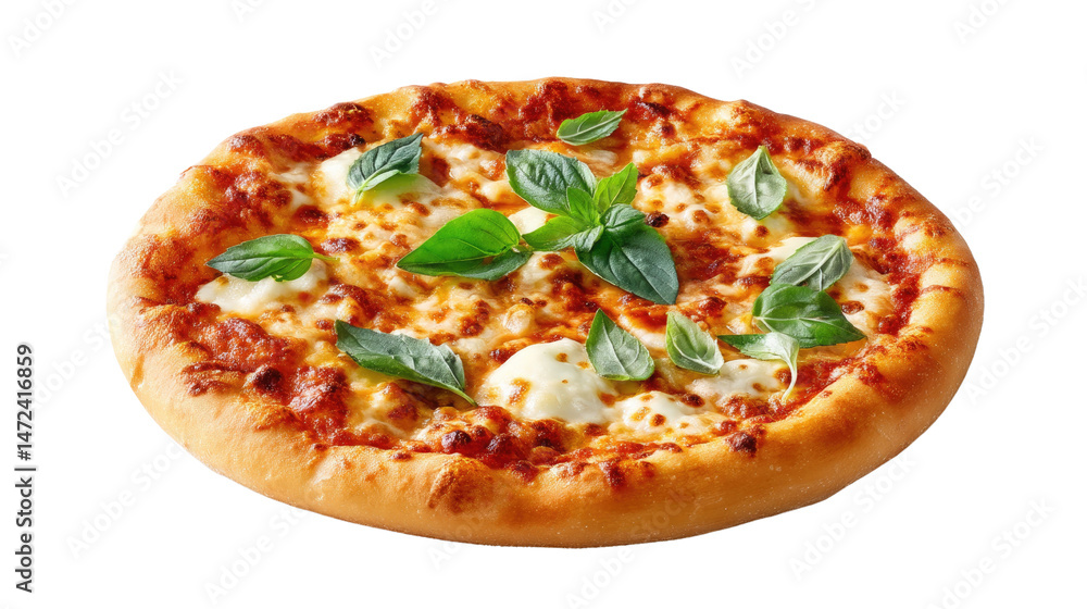 Margherita Pizza Delight: A classic Margherita pizza, showcasing its melted mozzarella cheese, rich tomato sauce, and fresh basil leaves. The crust is golden brown and crispy. Margherita Pizza Delight: A classic Margherita pizza, showcasing its melted mozzarella cheese, rich tomato sauce, and fresh basil leaves. The crust is golden brown and crispy.