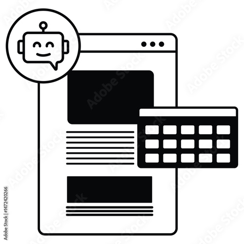 AI-Powered Post Scheduler Icon. Vector icon Design