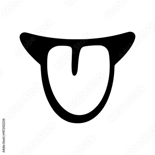 Minimalist U Shape Icon - Black on White