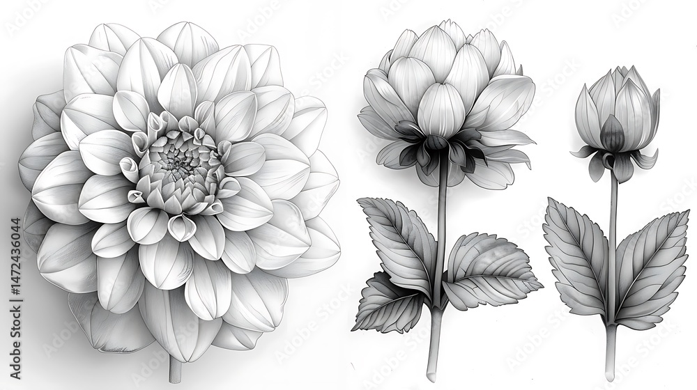 Artistic monochrome rose drawing for print high resolution picture Artistic monochrome rose drawing for print high resolution picture