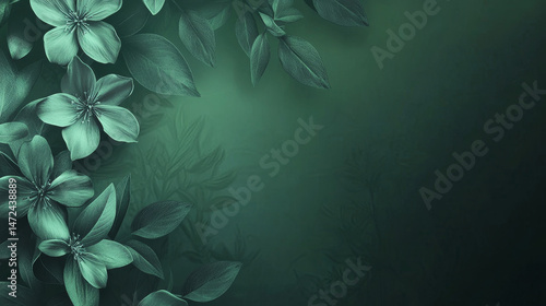 Clean abstract green background with subtle floral accents, designed for modern digital content like cards, posters, and social media