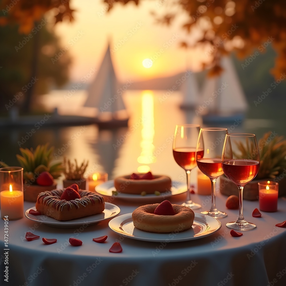 Naklejka premium christmas dinner table setting