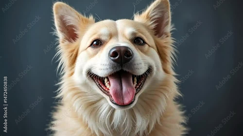Happy dog smiling and laughing Happy dog smiling and laughing