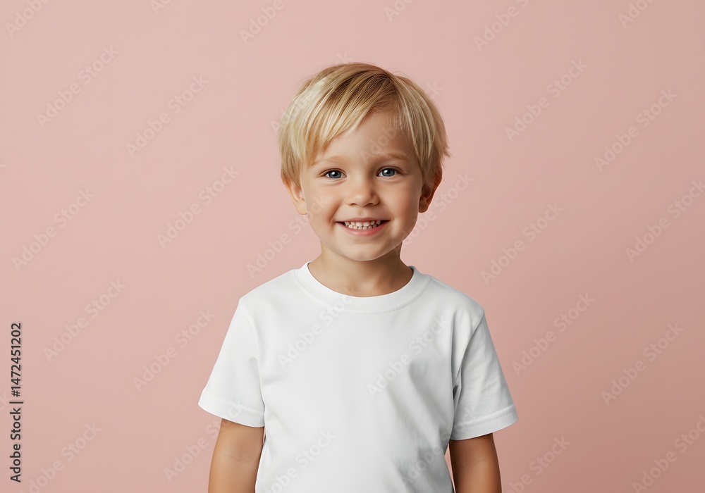 Smiling child portrait against pink background Smiling child portrait against pink background