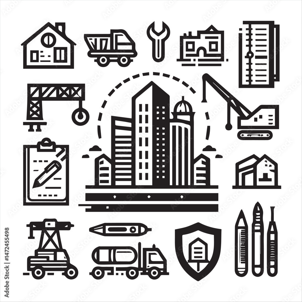 Fototapeta premium editable construction logo vector