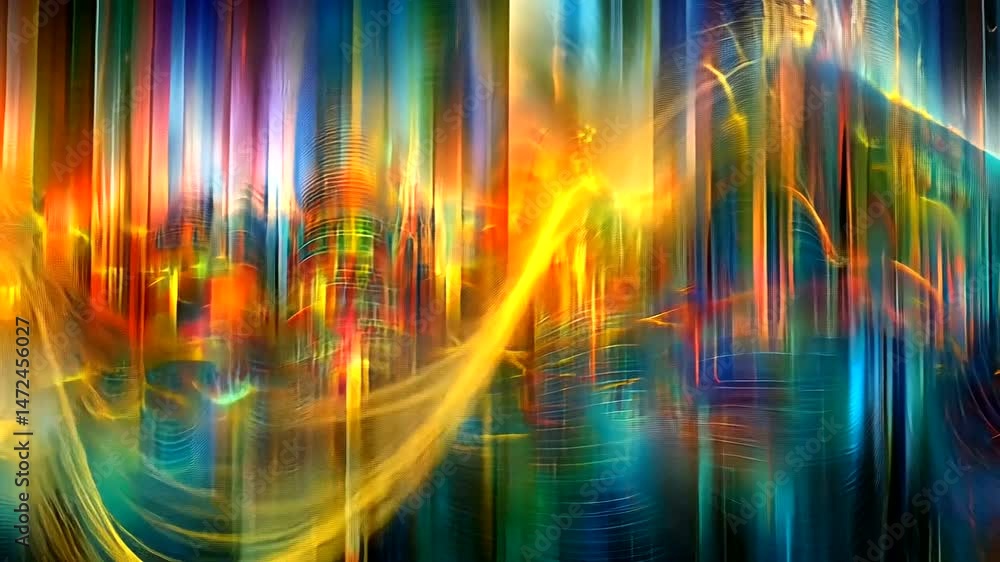 Vibrant abstract scene with glowing, blurred vertical lights and energetic streaks, creating a dynamic, futuristic atmosphere Vibrant abstract scene with glowing, blurred vertical lights and energetic streaks, creating a dynamic, futuristic atmosphere