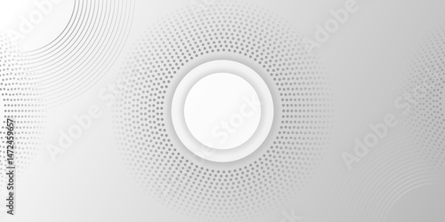Gray and white abstract background with halftone circle dotted. modern abstract background circle Polika dot Pattern. graphic design element circles artistic, for poster, cover, banner. vector.