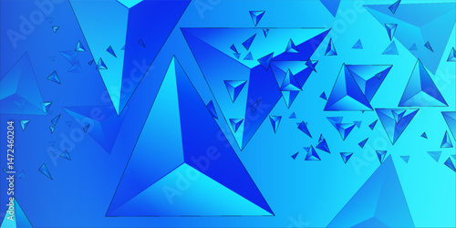 Abstract geometric shape background vector design in blue tones in eps 10