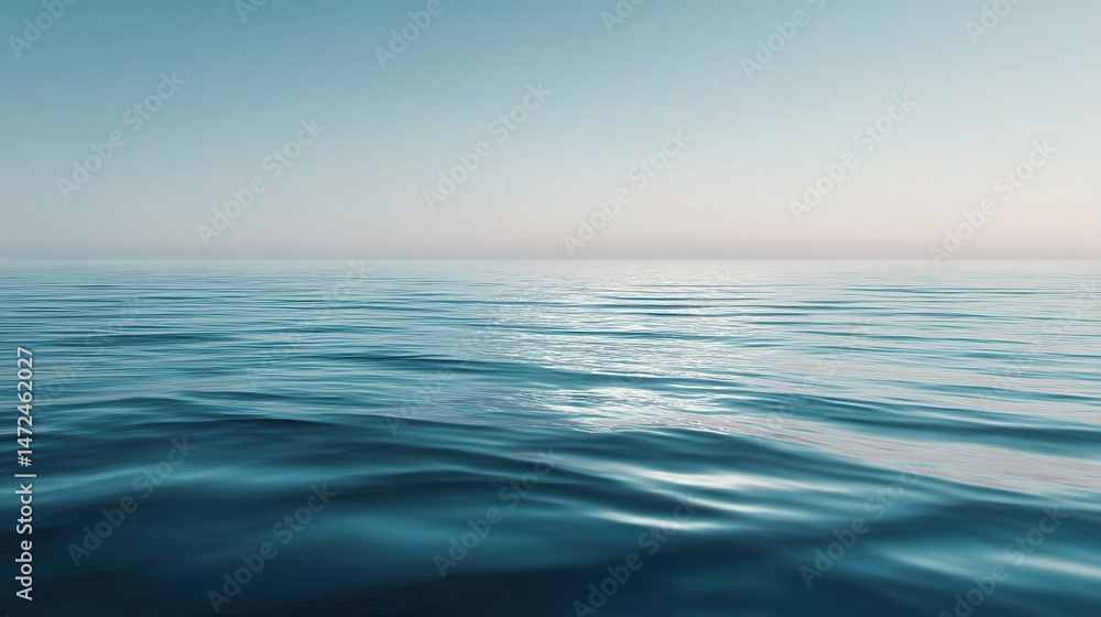 Obraz premium Tranquil Ocean Scene with Soft Focus and Gentle Blue Gradient