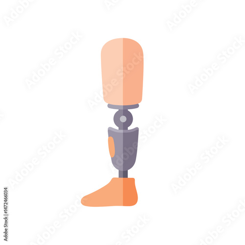 Colorful prosthetic leg design for disabled person, vector illustration  